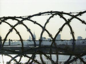 Rikers prison view of NYC